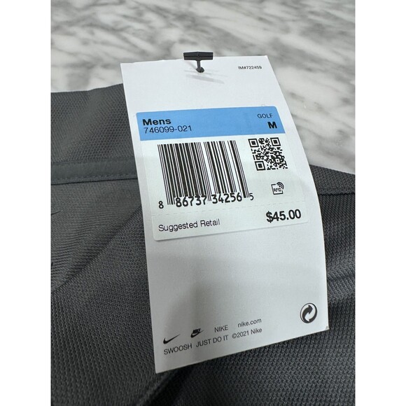 Nike Dri-Fit Golf gray Polo top  Shirt Men's medium Gray 746099 021 NEW - Picture 5 of 10